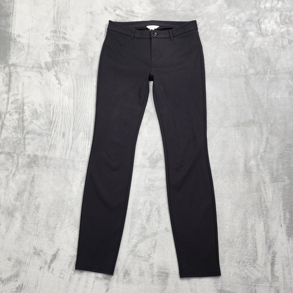 Garnet Hill Pants Womens 8 Black Ponte Knit Skinny Leg‎ Stretch Office Casual